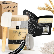Sourdough Starter Set | Sourdough Glass with Useful Accessories | Sourdough Set for Successful Growing of Your Sourdough | Sourdough Starter Glass, Sourdough Accessories | Fermentation Glass