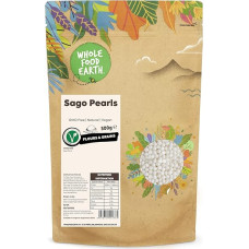 Wholefood Earth Sago Pearls - GMO Free - Natural - Vegan - Dairy Free - No Added Sugar, 500 g
