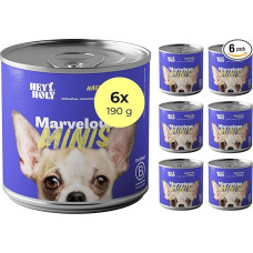 Aukščiausios kokybės drėgnas ėdalas suaugusiems mini šunims, 100 % be grūdų, 6 x 190 g ėdalas suaugusiems mini šunims su upėtakiais, labai suderinamas su natūraliais ingredientais