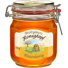 Breitsamer Honey Pot Flower 1,000 g Liquid - Aromatic Floral Flower Honey in Traditional Swing Jar of Proven Beekeeper Quality (1 x 1 kg)