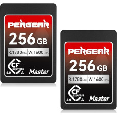 Pergear 256GB CFexpress 4.0 Type A Memory Card, Up to 1780MB/s Read Speed 1600MB/s Write Speed for 4K 120P, 8K 30P (2-Pack) Master Series, Compatible with Sony Alpha FX Cameras