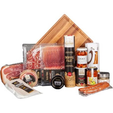 Vulcano Superlative Gift Package - Premium Delicatessen Gift Set from Austria with Ham, Cheese, Snacks & Sweets, Handpicked & Stylishly Packed for Gourmets & Connoisseurs