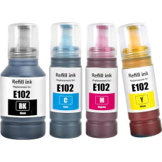 TOPRINT 4 spalvų E102 rašalo buteliukai, suderinami su E102 rašalu ET-2700 ET-2750 ET-2751 ET-2756 ET-2850 ET-2851 ET-2856 ET-3700 ET-3750 ET-3850 ET-4755 ET-4000 850 ET-4856 ET-15000 spausdintuvu
