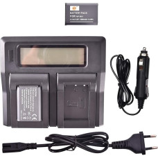 DSTE® 2 pakuotės atsarginių baterijų NP-BX1 + LCD dvigubas įkroviklis, suderinamas su 
