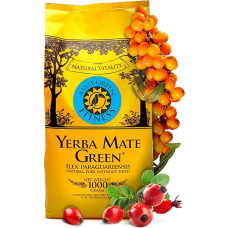 Yerba Mate Green 'Fitness' Brazilian Mate Tea 1000 g Sweet and Refreshing Mate Tea with Rosehip, Mint Leaf White Mulberry Leaf, Red Pu-erh Tea, Fennel Leaves, Sea Buckthorn Fruit