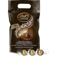 Lindt LINDOR šokolado rutuliukai itin tamsūs, maždaug 80 rutuliukų tamsaus šokolado, tamsus šokoladas su 70% kakavos, didmeninė pakuotė, šokoladinė dovana, 1 kg (pakuotė po 1)