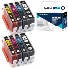 LCL 655 655XL (2 juodos spalvos, 2 žydros, 2 purpurinės, 2 geltonos spalvos) rašalo kasetė, tinkanti naudoti HP Deskjet Ink Advantage 3525 4615 4625 5525 6520 6525
