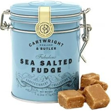 Cartwright & Butler Salted Caramel Fudge, Blue Tin, Soft Caramel with Butter and Sea Salt, Blue Tin, Pack of 1