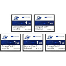 Dogfish Compact Flash Card, 1 GB, 5 Pack, High-Performance Industrial CF Memory Card with SLC NAND Flash for Industrial Computers, CNC Machines, Old Cameras