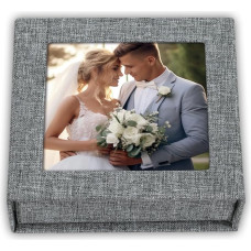 Dėžutė - dėžutė vestuvinei USB atmintinei | USB atmintinė skaitmeninėms nuotraukoms | USB dėžutė tamsiai pilka | Krepšelis skaitmeninėms nuotraukoms - dovana vestuvėms, komunijai ir krikštynoms