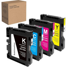 SG500 SG1000 sublimacinio rašalo kasetės, suderinamos su Sawgrass Virtuoso SG500 SG1000 sublimaciniu spausdintuvu (1 juoda, 1 žydra, 1 purpurinė, 1 geltona)