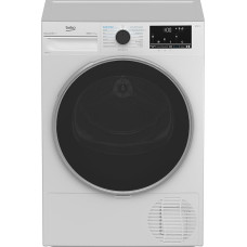 Beko B5T4824IF Tumble Dryer 8 kg, Front Loader Heat Pump Dryer, Suitable for Allergy Sufferers, 15 Programmes, Steam Function, Wrinkle Protection, Sensor Drying, Silent Program, Aquawave Gentle Drum, White
