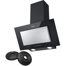 CIARRA CBCB6736D-VC Efficiency A be galvutės įstrižas 60 cm 350 m³/h 3 lygių gartraukis Sieninis ištraukiamasis gartraukis Sidabrinės spalvos