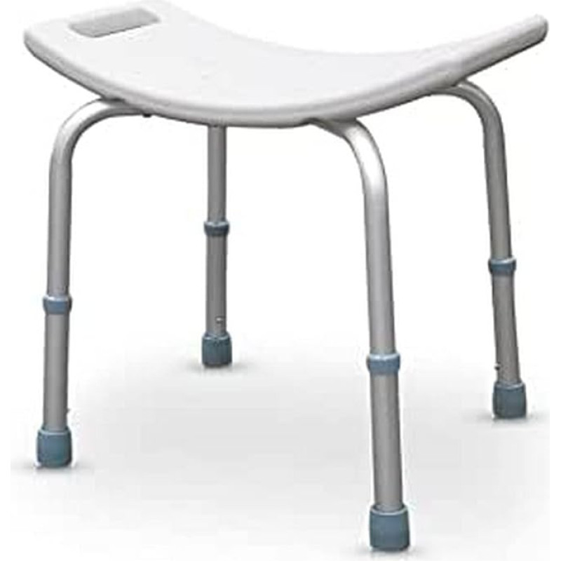 QUIRUMED Vonios kambario taburetė Reguliuojamas aukštis Ortopedinė PVC sėdynė Ergonominė neslystanti sėdynė Baltos spalvos vyresnysis