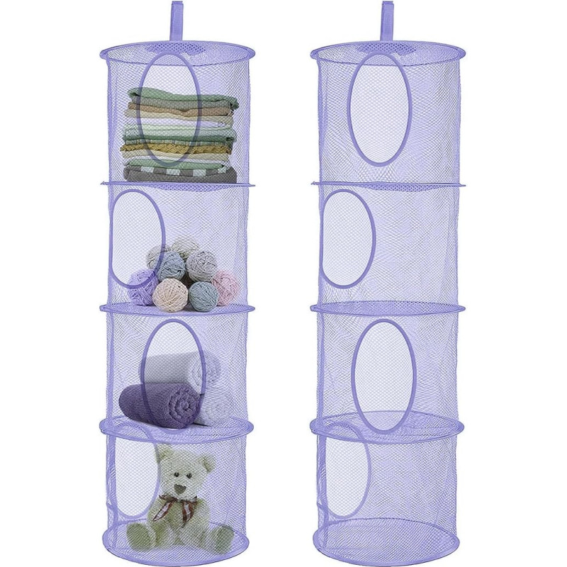 Kabantis akių saugojimo krepšys, 2 pakuotės kabantis pliušinių gyvūnų saugykla, Teddy kabantis žaislų saugykla, kabantis krepšys organizatorius kabantis saugojimo tinklas (violetinė)