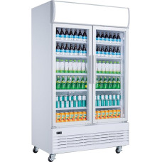 METRO Professional dvigubas gėrimų šaldytuvas GSC2100, plienas/stiklas, 120 x 72,5 x 206,6 cm, 930 l, su užraktu, baltas (baltas)