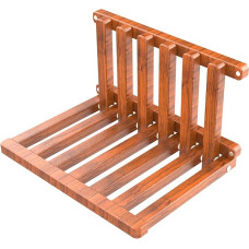 Riešutmedžio sulankstoma batų keitimo taburetė vaikams Sienoje sumontuota paslėpta batų keitimo taburetė Sulankstomas sieninis naktinis staliukas Vonios kambario dušo kėdė