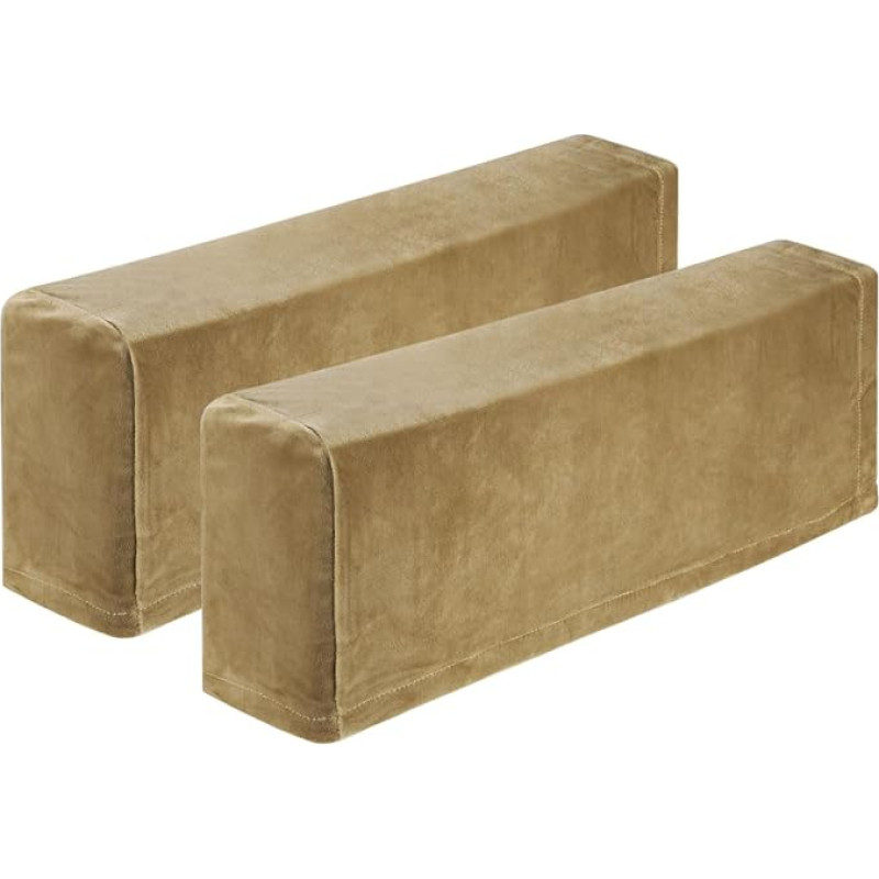 sourcing map Stretch-Armlehnenbezüge, Polyester, weich, Sessel-Schonbezüge, Couch-Lehnen-Armlehnen-Schonbezug für Stuhl, Sofaschoner, Taupe, 2 Stück