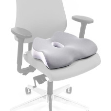 hjh OFFICE Medit IV Orthopaedic Seat Cushion, Ergonomic Chair Cushion with Memory Effect for Fatigue and Pain Free Sitting, Foam Padding, Grey