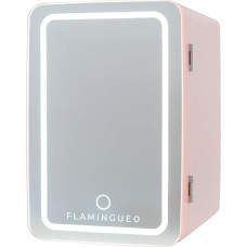 Flamingueo Small Fridge 6.5 L - Fridge LED and Mirror, 12 V/220 V, Skincare Fridge, Mini Fridge, Cosmetics Fridge, Skincare Fridge
