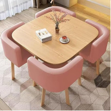 Modernes quadratisches Esstisch-Set - Bürokonferenztisch und Stuhl, Kombi, Pausenraum, Empfangsmöbel, stilvoller Freizeittisch für Zuhause und Arbeitsplatz