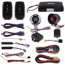 Easyguard PKE Auto-Alarmanlage mit Näherungssperre Entriegelung Fernbedienung Starter Druckknopf Start Vibration Alarm Schlüsselloser Start Universal EC009-T2