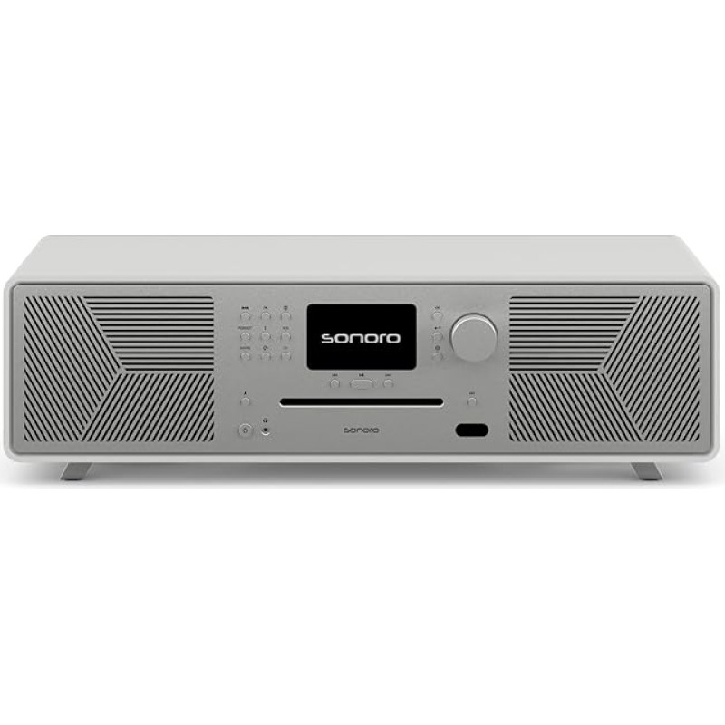 sonoro MEISTERSTÜCK (Gen.2) Compact System with CD Player, Bluetooth & Internet Radio (Airplay, Chromecast, Spotify, Tidal, FM, DAB+, USB) Matt White