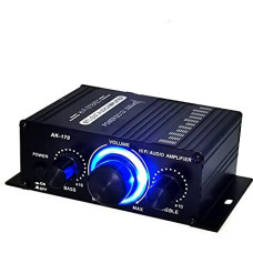 12V 400W Aluminium HiFi Audio Amplifier Car Stereo Mini Power Amplifier Stereo Audio Amplifier for Home Cars, Motorcycles