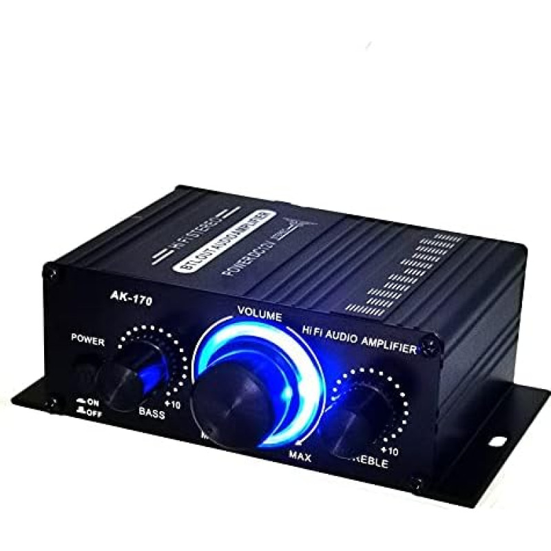 12V 400W Aluminium HiFi Audio Amplifier Car Stereo Mini Power Amplifier Stereo Audio Amplifier for Home Cars, Motorcycles