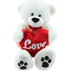 Sweety-Toys 5710 XXL Riesen Teddy Valentine Teddybär 80cm weiss mit Herz LOVE supersüss