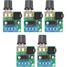 LM386 Audio Amplifier Board, DC 3 V to 12 V Digital Stereo Power Amplifier, 0.5 W to 10 W Power, for Speaker Sound System DIY, Pack of 5