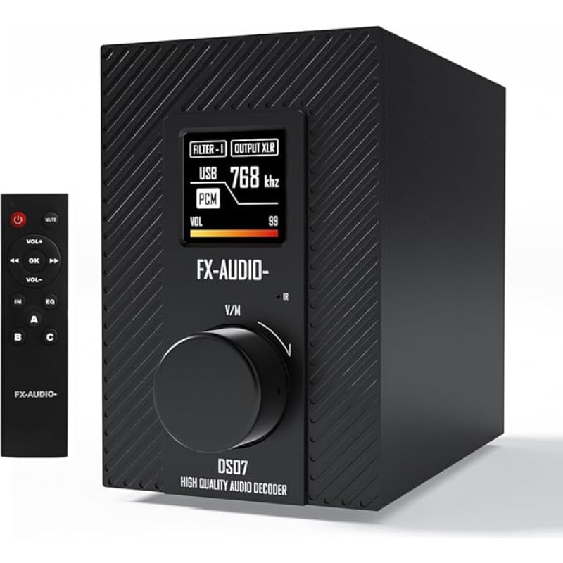 FX-Audio DS07 DAC - ES9068AS XU216 Bluetooth 5.1 HiFi Fully Balanced Decoder 32bit/768kHz DSD512 Native MQA with Remote Control