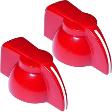 Aerzetix: 2x Potentiometer Knobs for 6 mm Shaft Diameter 19.5 x 14 mm Red/White