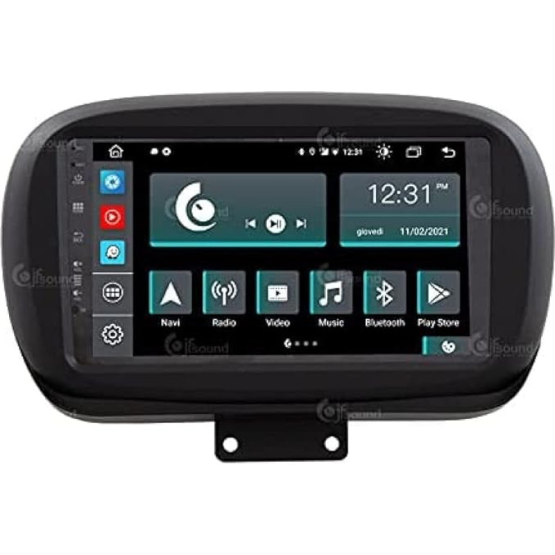 Costum Fit Car Radio for Fiat 500X Android GPS Bluetooth WiFi Dab USB Full HD Touchscreen Display 9 Inch Easyconnect 8-Core Processor Voice Commands