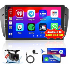 8 Core 4GB + 64GB Android 13 Car Radio for Seat Ibiza 2009-2013 Radio Wireless Apple CarPlay Android Car Bluetooth 9 Inch Screen Car Radio with Navigation Reversing Camera