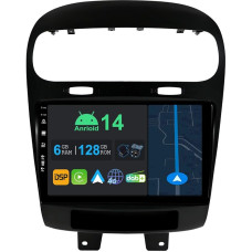 YUNTX 9 Inch Android 13 Car Radio with Sat Nav for Fiat Freemont / Dodge Journey 2012-2016 | Octa Core | 6GB 128GB | Built-in 4G LTE | CarPlay & Android Car | DSP | DAB | QLED | Dual Band WiFi