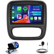 Hodozzy 8 Core 2GB + 64GB Android Car Radio for Renault Trafic 3 / Opel Vivaro B 2014-2018 9 Inch IPS Touchscreen Car Radio 2 DIN with DSP GPS Navigation iOS Carplay Android Car WiFi Bluetooth FM RDS